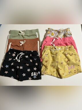 GAP Girls' Mixed Color Knit Shorts — Black, Yellow, Pink, Green, Brown